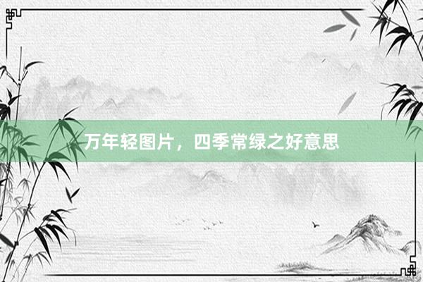 万年轻图片，四季常绿之好意思